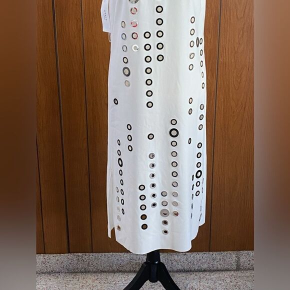Akris punto Lasercut Eyelet Slip Dress size 4 - Picture 6 of 14